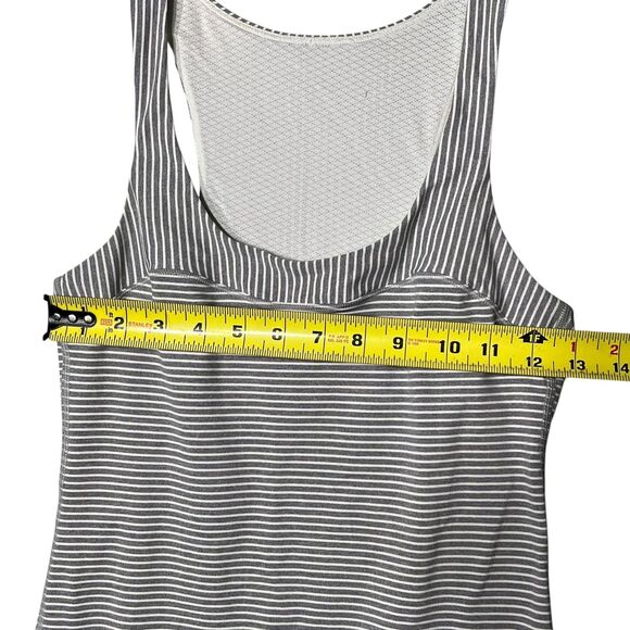Lululemon Racerback Tank Top Womens Small Gray White Striped Athletic Yoga Gym - Picture 5 of 8